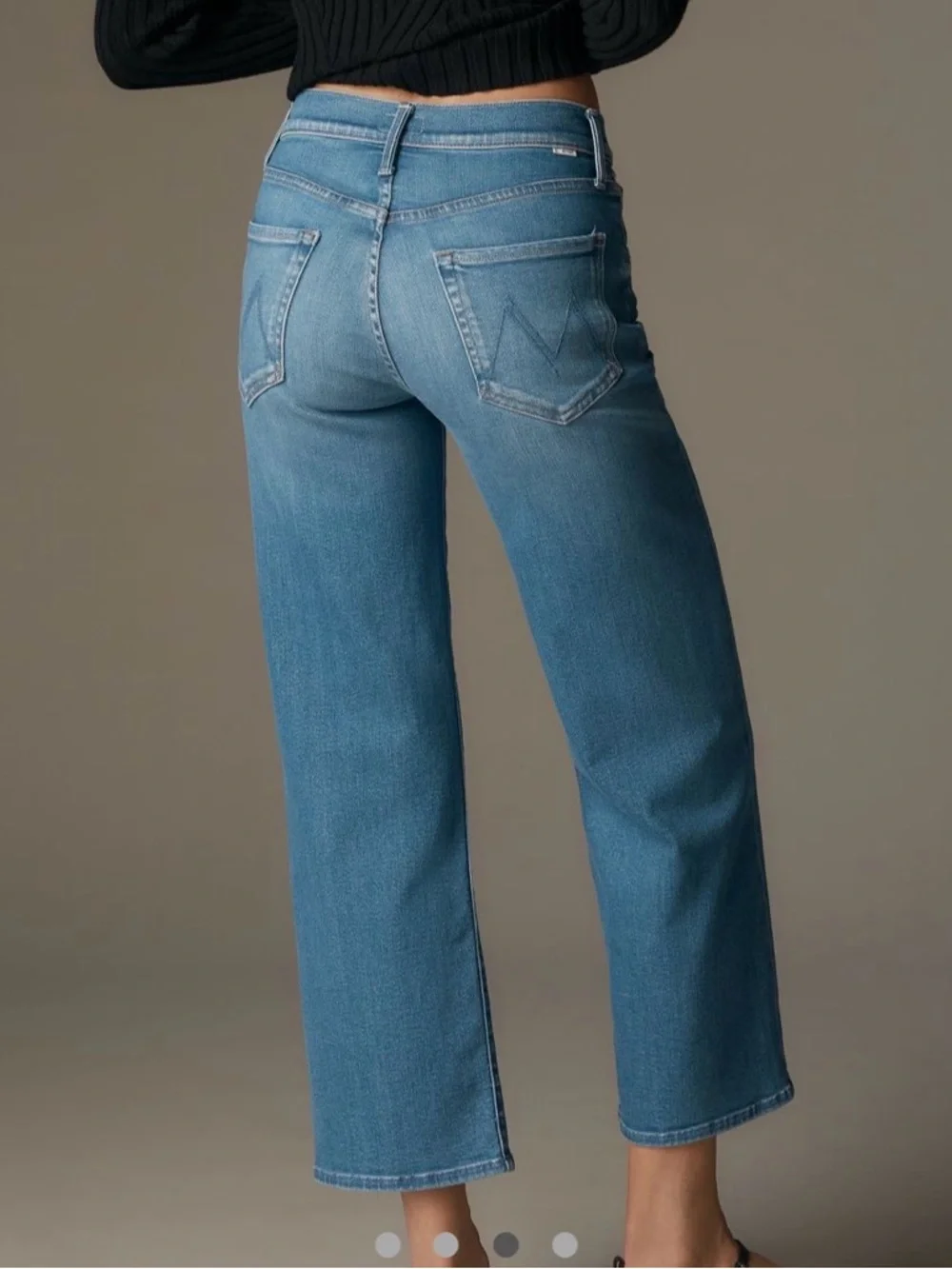 MOTHER The Rambler Zip Flood Jeans - Medium Blue - Picture 3 of 6